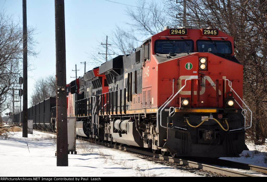 Coal train approaches the diamonds